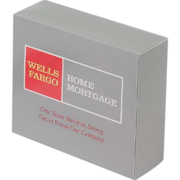 5 3/4" x 5" x 2" chipboard box with custom imprint... from ASI 44830 The Chest