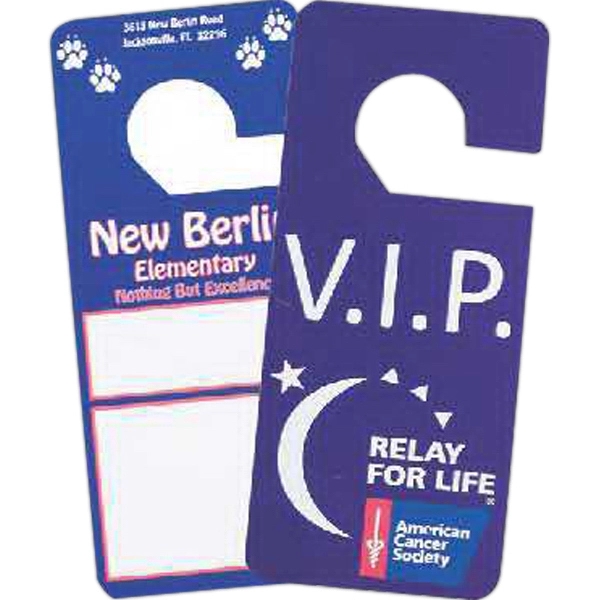 3 3/4" x 5 7/8" heavy laminated doorknob hanger with one-sided... from ASI 44830 The Chest