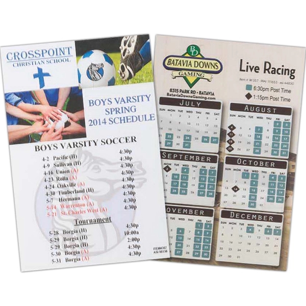 4" x 6" laminated schedule or information card with adhesive strip... from ASI 44830 The Chest