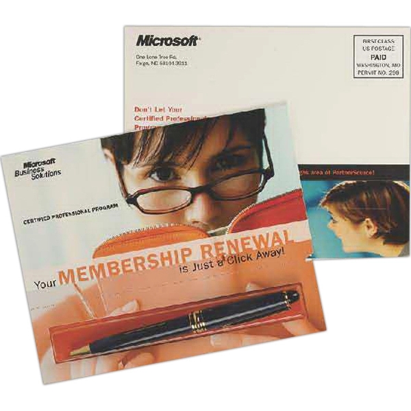 6 1/2" x 5 1/4" duo fold direct mail post card... from ASI 44830 The Chest