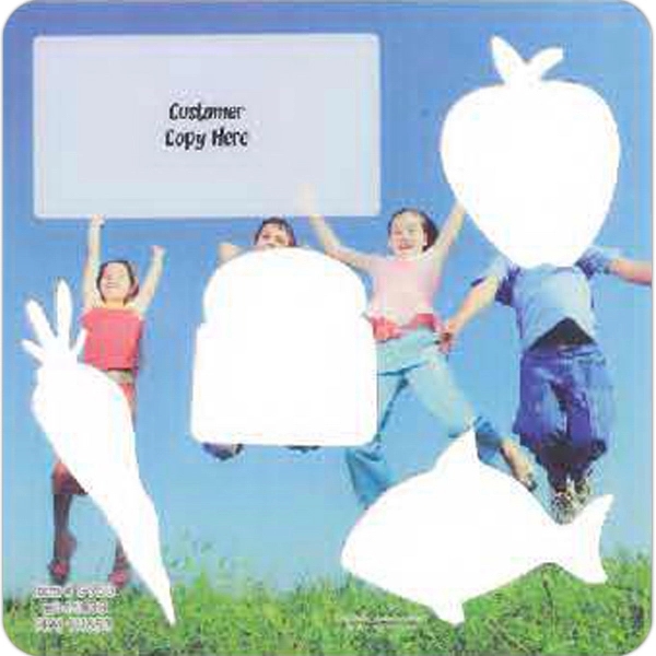 5 1/8" x 5 1/8" laminated stencil with "healthy eating" theme... from ASI 44830 The Chest