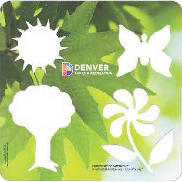 5 1/8" x 5 1/8" laminated material stencil with five assorted... from ASI 44830 The Chest