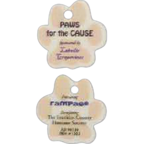 1 1/2" x 1 1/2" paw-shaped heavy laminate pet tag.... from ASI 44830 The Chest