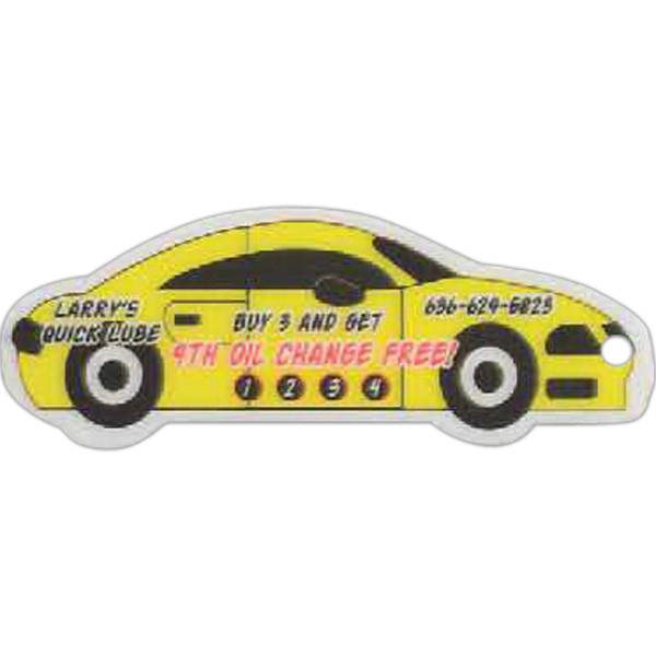 3" x 1 1/4" car-shaped heavy laminate key tag.... from ASI 44830 The Chest