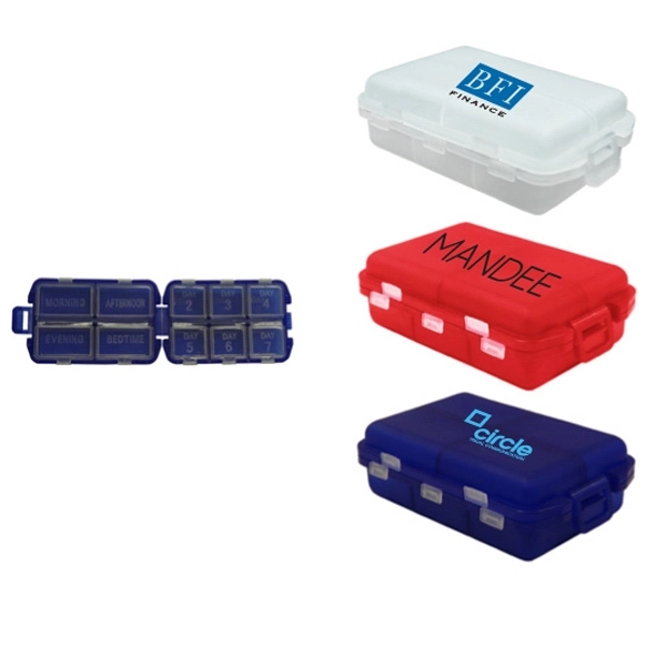 7 day pill planner. Side 1: Morning - Afternoon - Evening... from ASI 99030 Zipline / MainStream Promotions™