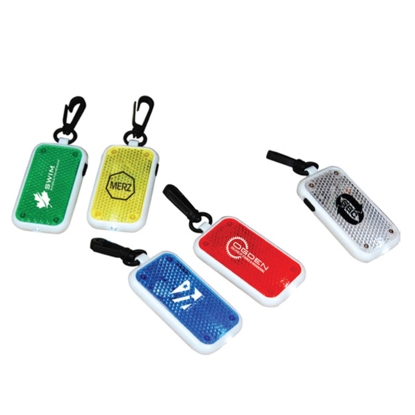 Flashing LED safety reflector. 3 mode LED: strobe, blinking and light.... from ASI 99030 Zipline / MainStream Promotions™