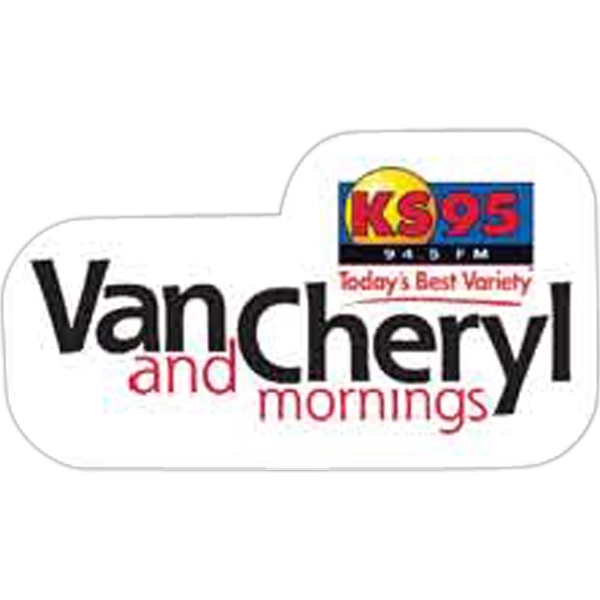 Customizable medium 8-mil thick clear static cling decal in white gloss... from ASI 59080 Halls & Company