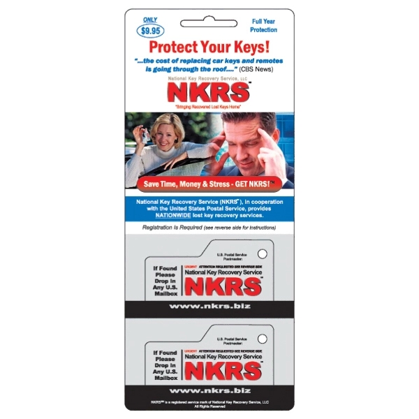 Tab key tags with hanger, 30 mil thickness.... from ASI 75629 PSI Plastic Graphics / Plastic Graphics PSI