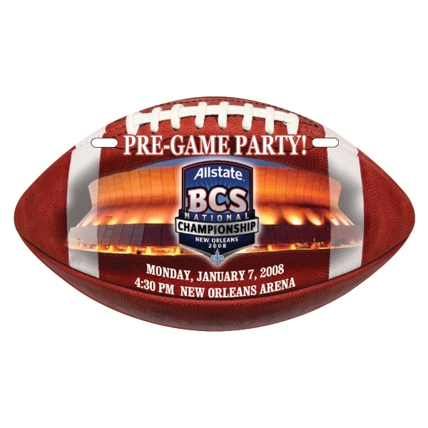 Football shaped badge.... from ASI 75629 PSI Plastic Graphics / Plastic Graphics PSI