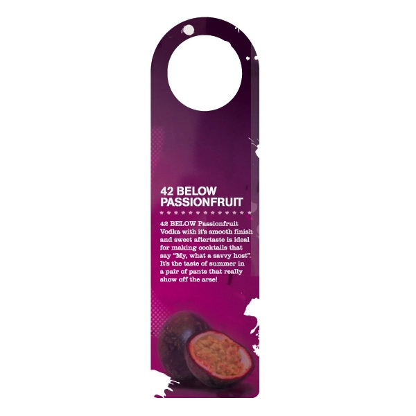 Bottle Neck Hanger, 2" x 7".... from ASI 75629 PSI Plastic Graphics / Plastic Graphics PSI