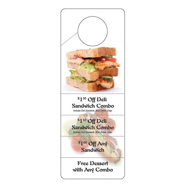 Door hanger with tear offs.... from ASI 75629 PSI Plastic Graphics / Plastic Graphics PSI