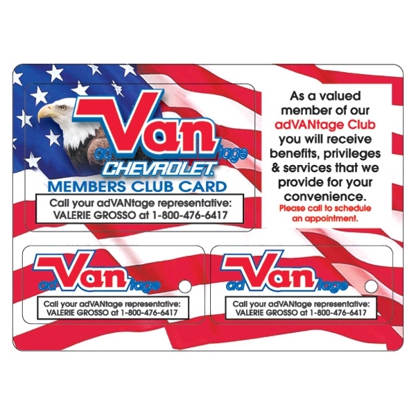 Family pack card with detachable key tag, stacked with promo area.... from ASI 75629 PSI Plastic Graphics / Plastic Graphics PSI