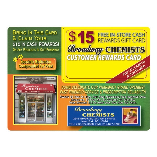 Postcard mailer with pop out card.... from ASI 75629 PSI Plastic Graphics / Plastic Graphics PSI