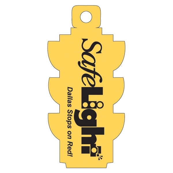 Stoplight shaped key tag produced in 30 mil thickness.... from ASI 75629 PSI Plastic Graphics / Plastic Graphics PSI
