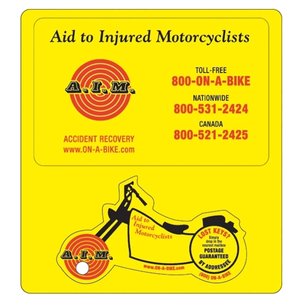 Combo with card and motor cycle shaped key tag.... from ASI 75629 PSI Plastic Graphics / Plastic Graphics PSI