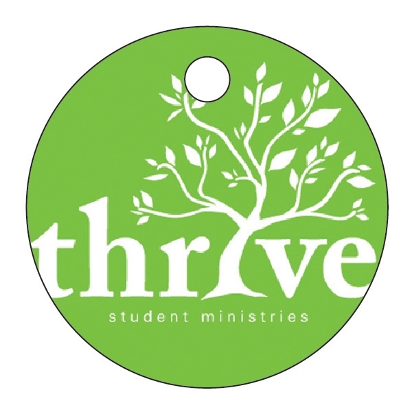 Circle key tag produced in 30 mil thickness.... from ASI 75629 PSI Plastic Graphics / Plastic Graphics PSI