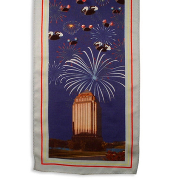 Custom logo full four color process silk scarf. 10" x 54".... from ASI 98085 Wolfmark / Anthony Enterprises