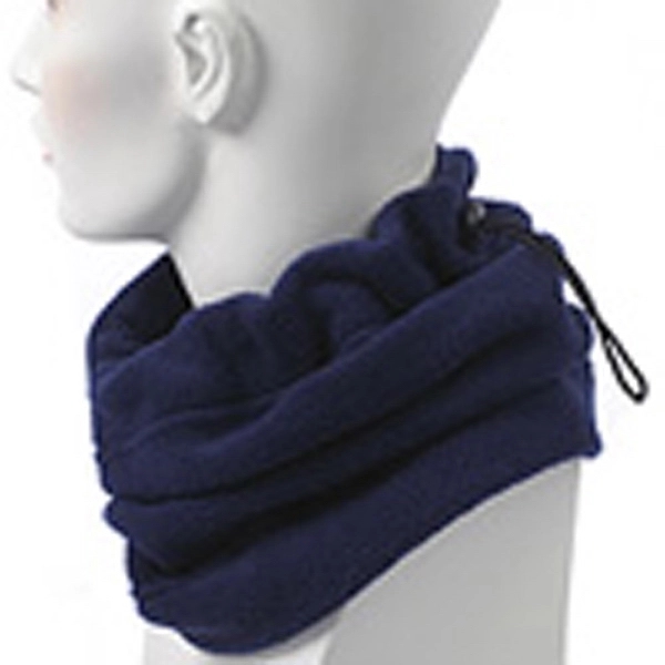 Hunter green fleece neck gaiter with an adjustable draw cord for... from ASI 98085 Wolfmark