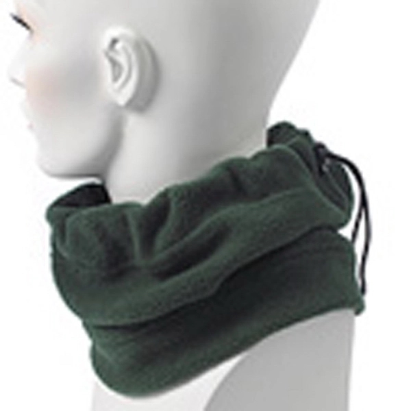 Hunter green fleece neck gaiter with an adjustable draw cord for... from ASI 98085 Wolfmark