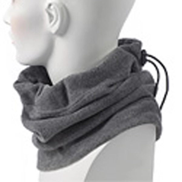 Charcoal gray fleece neck gaiter with an adjustable draw cord for... from ASI 98085 Wolfmark