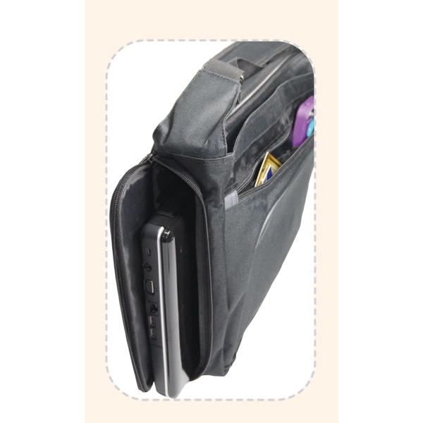 Black computer brief bag with large front zippered compartment.... from ASI 34046 Allcasion Travelware Co