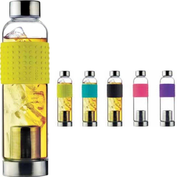 Glass bottle with tea infuser and silicone sleeve.... from ASI 31518 ADNART / Ad-N-Art