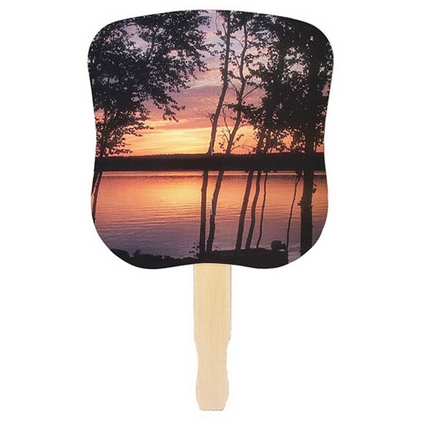 Hand fan with a four color process stock design on front.... from ASI 30270 Aakron Line