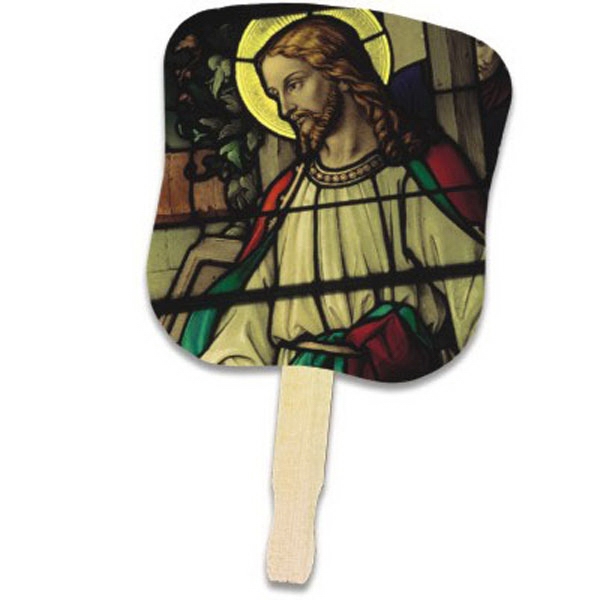 Hand fan with a four color process stock design on front.... from ASI 30270 Aakron Line