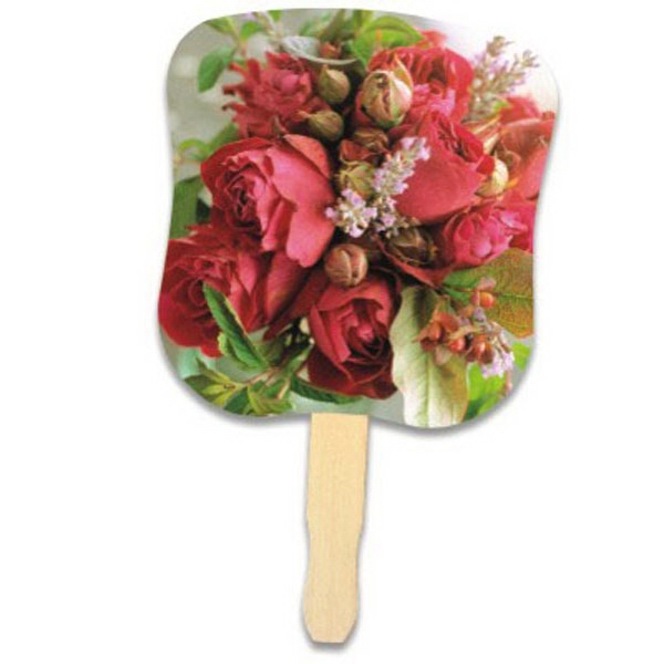 Hand fan with a four color process stock design on front.... from ASI 30270 Aakron Line