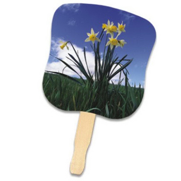 Hand fan with a four color process stock design on front.... from ASI 30270 Aakron Line