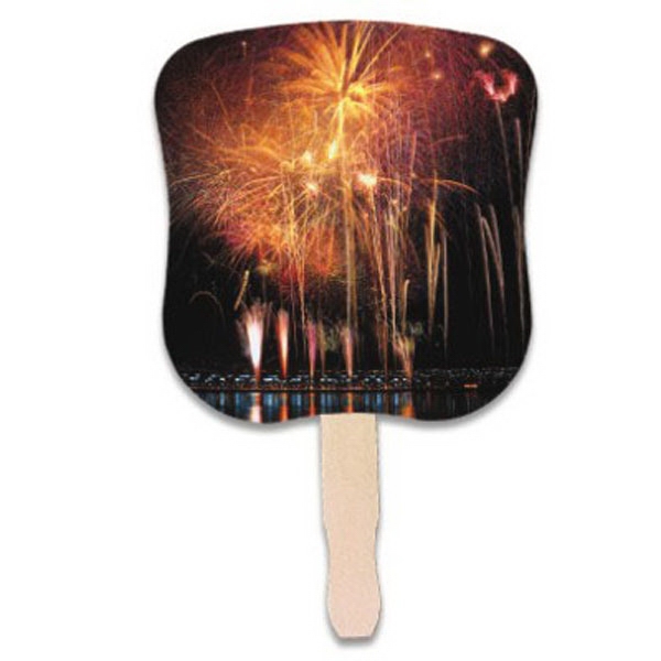 Hand fan with a four color process stock design on front.... from ASI 30270 Aakron Line