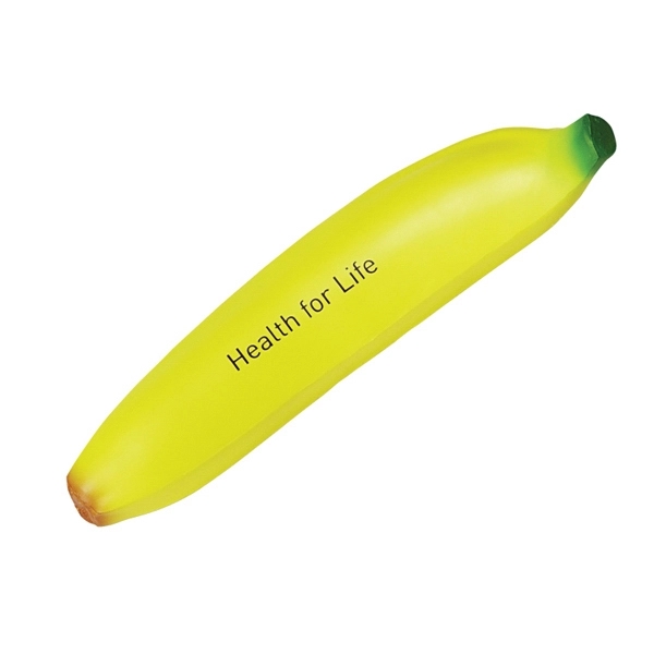 Banana-shaped squeezable polyurethane foam stress reliever.... from ASI 57655 STOPNGO Line