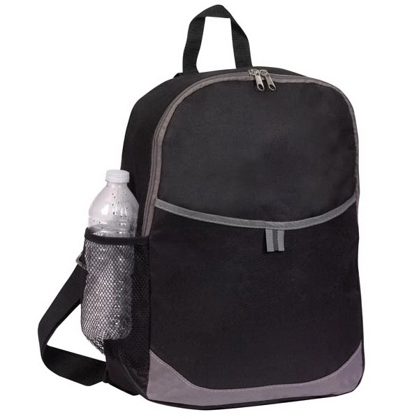 12" x 16" x 5.25" backpack with gray trim, open pocket,... from ASI 37980 Bagworld