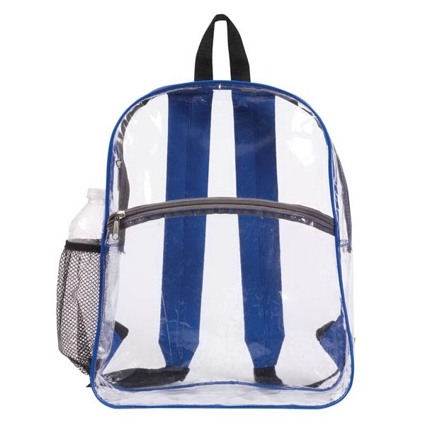 12"W x 15"H x 4"G clear PVC backpack with a zipper... from ASI 37980 Bagworld