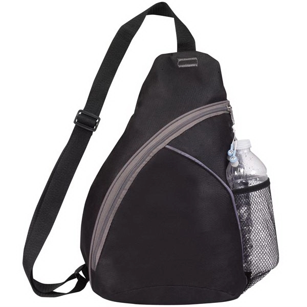 9" x 15" x 4.5" polyester sling backpack with front pocket,... from ASI 37980 Bagworld