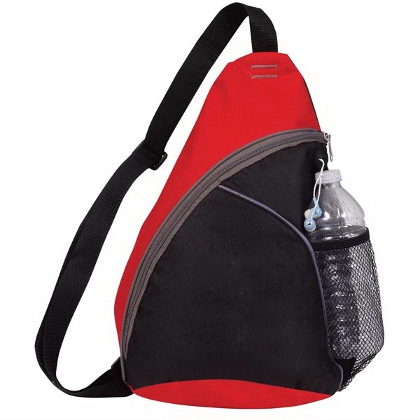 9" x 15" x 4.5" polyester sling backpack with front pocket,... from ASI 37980 Bagworld