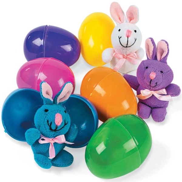 Plush Bunny nestled into a Easter egg.... from ASI 85620 H M Schmidt Co Inc / Traveling Billboard