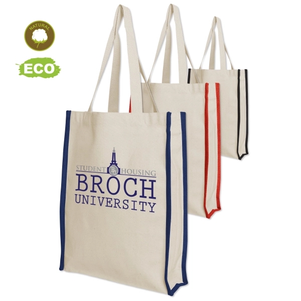 Accent Gusset Cotton Tote - An all purpose cotton tote bag... from ASI 67557 LimeLight Ent / Limelight USA