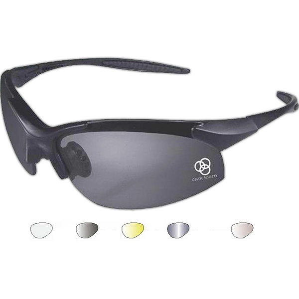 Stylish safety glasses feature cushioned rubber temple pads and a gel... from ASI 79898 Promovision / PROMOVISION