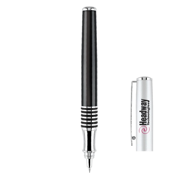Cap off rollerball pen with chrome clip and accents.... from ASI 31517 Admart Products / Admart Line