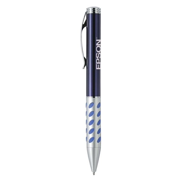 Twist action ballpoint pen with black carbon fiber barrel.... from ASI 31517 Admart Products / Admart Line