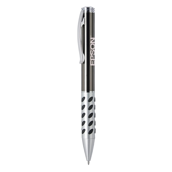 Twist action ballpoint pen with black carbon fiber barrel.... from ASI 31517 Admart Products / Admart Line
