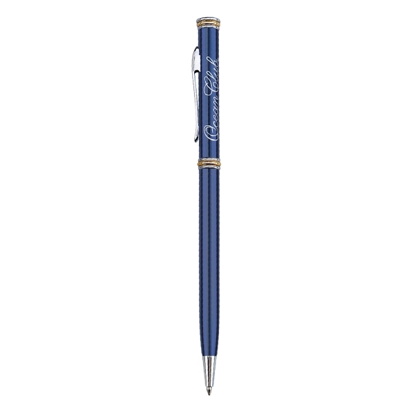 Metallic color barrel pen with gold and chrome trim.... from ASI 31517 Admart Products / Admart Line