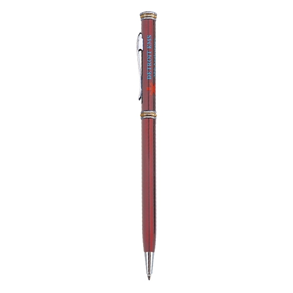 Metallic color barrel pen with gold and chrome trim.... from ASI 31517 Admart Products / Admart Line