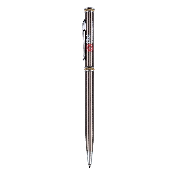 Metallic color barrel pen with gold and chrome trim.... from ASI 31517 Admart Products / Admart Line
