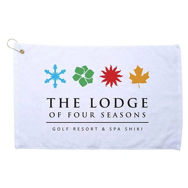16" x 25" white midweight, velour hemmed golf towel. Made of... from ASI 79750 Pro Towels