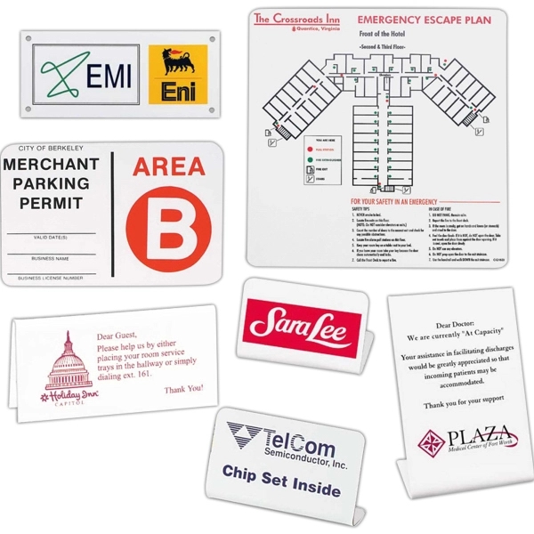 Economy plastic display sign, 100 - 125 square inches.... from ASI 61966 HPG / Beacon Promotions HPG Gold