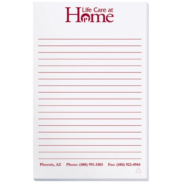 Recycled scratch pad with 100 sheets of 50 lb. white offset... from ASI 50873 Drum-Line / Drum-line Inc