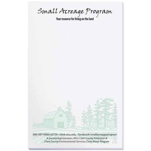 Recycled 50-sheet scratch pad with 50 lb. paper stock white offset.... from ASI 50873 Drum-Line / Drum-line Inc
