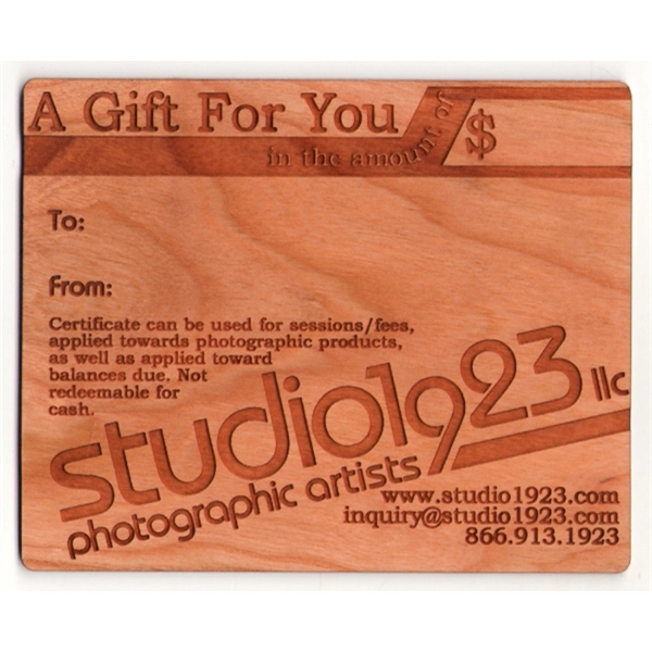 Customizable 3.5" x 2" x 0.094" hardwood business cards in assorted... from ASI 92531 Unique Custom Products / UCP